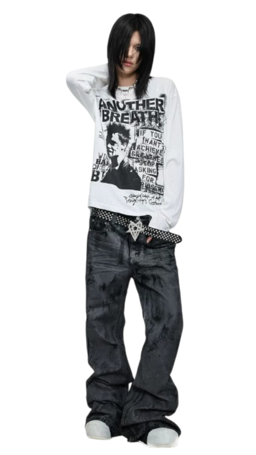 Washed Stacked Wide Jeans