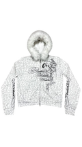 BORN1NH3LL Leopard Fur Zip Hoodie