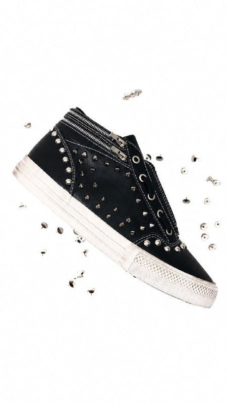 Studded Zip Skate Sneakers
