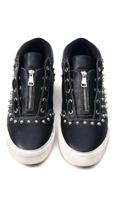 Studded Zip Skate Sneakers