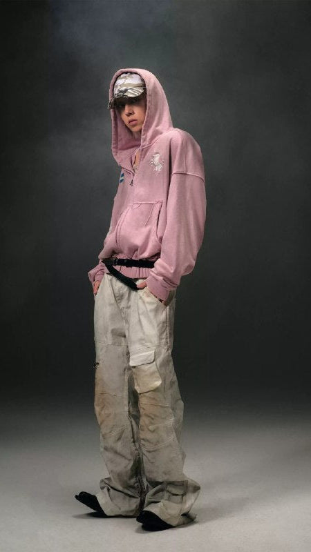 KLICK CLAK Washed Zip Hoodie