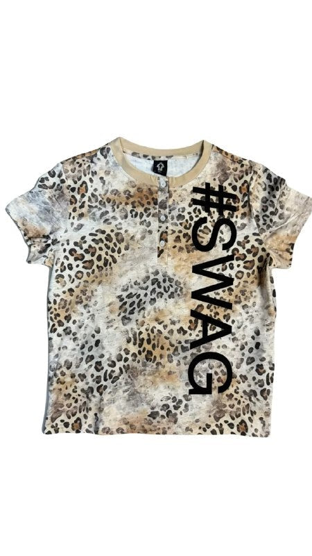 Leopard Henley Tee