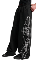 no E mosen Embroidered Baggy Sweatpants