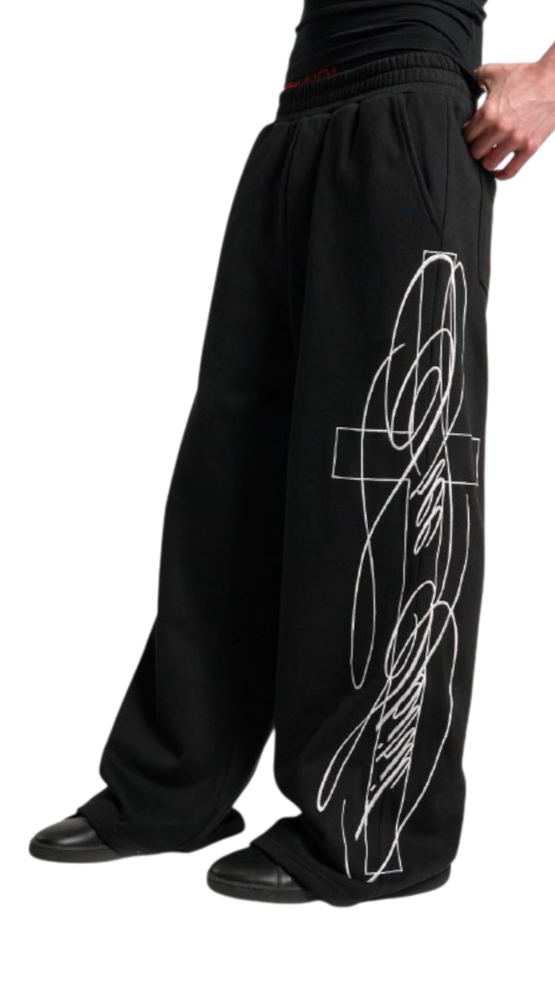 no E mosen Embroidered Baggy Sweatpants