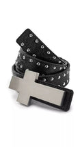 Cross Stud Leather Belt