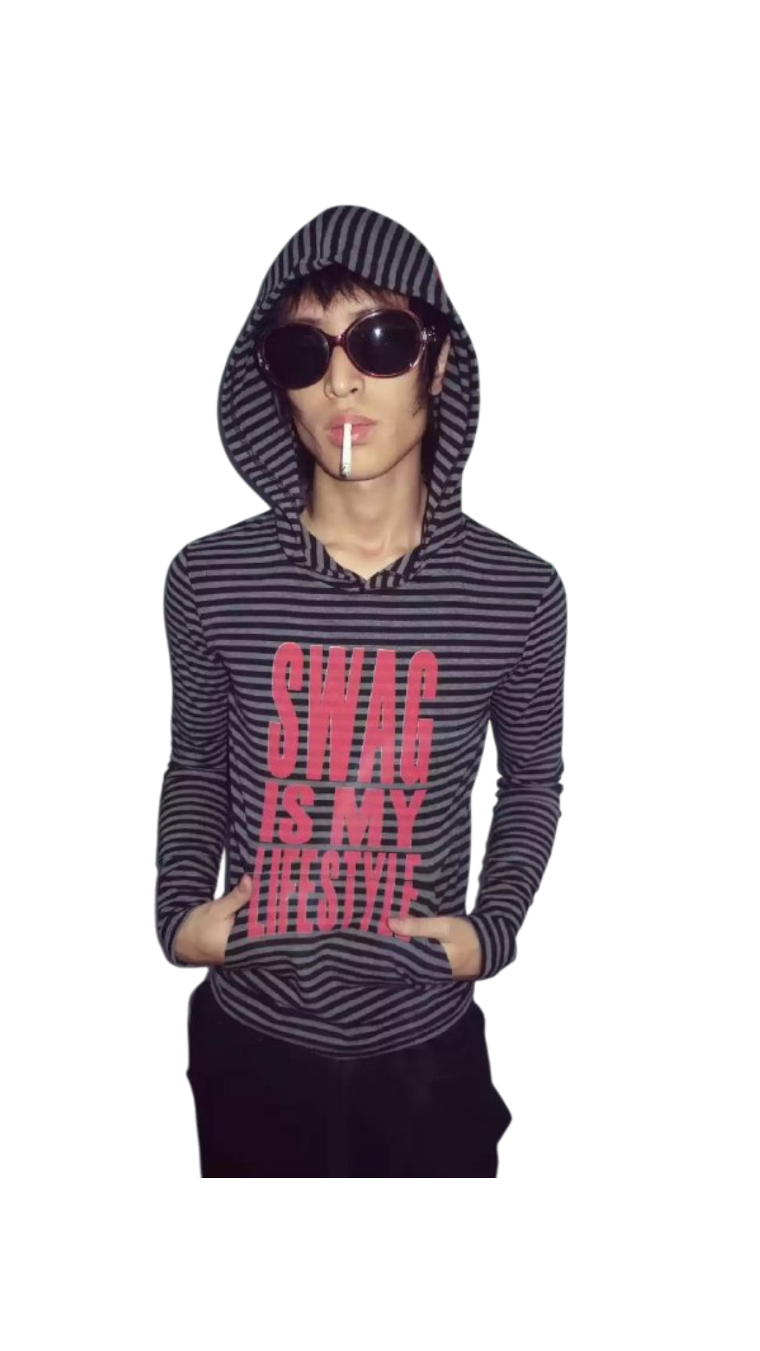 “Swag Lifestyle” Striped hoodie