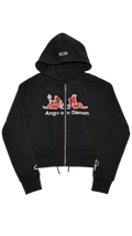 Devil Cropped Zip Hoodie