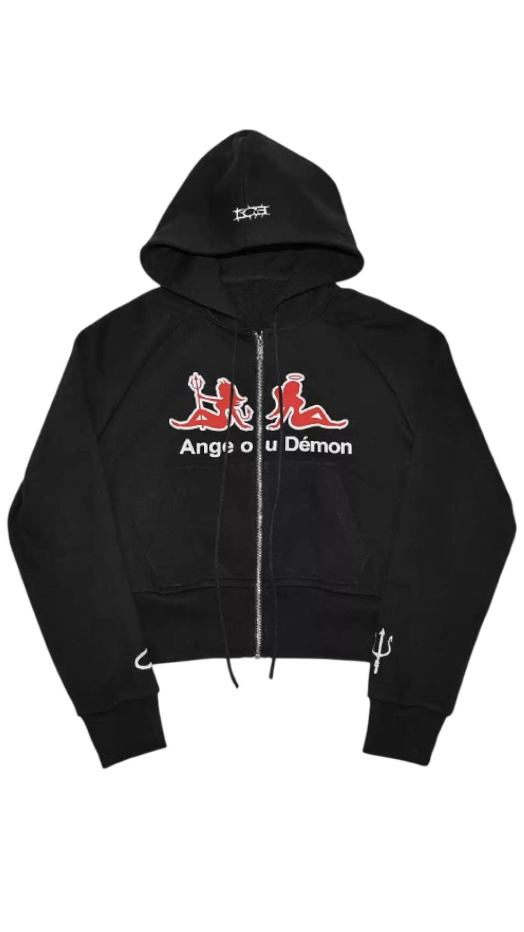 Devil Cropped Zip Hoodie