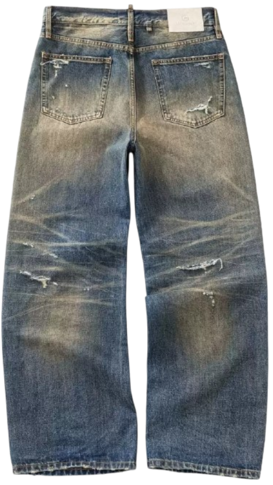 AEONGRAIN Distressed Straight Jeans
