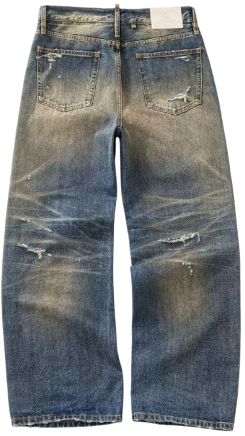 AEONGRAIN Distressed Straight Jeans