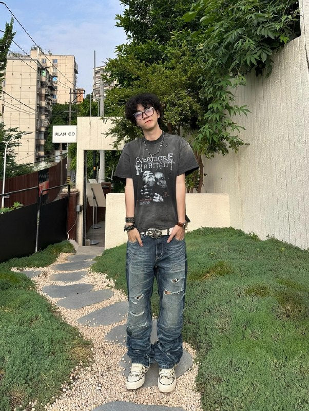 Distressed Flared Jeans