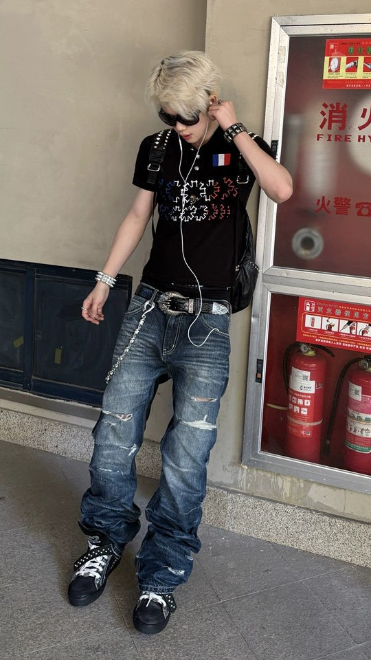 Distressed Flared Jeans