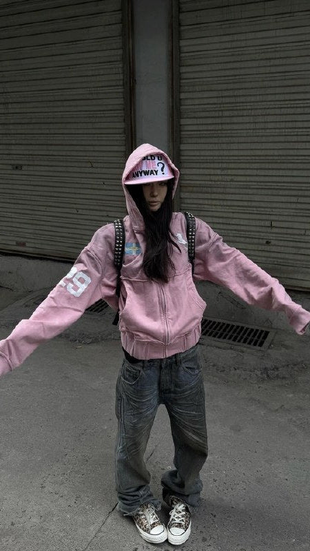 KLICK CLAK Washed Zip Hoodie
