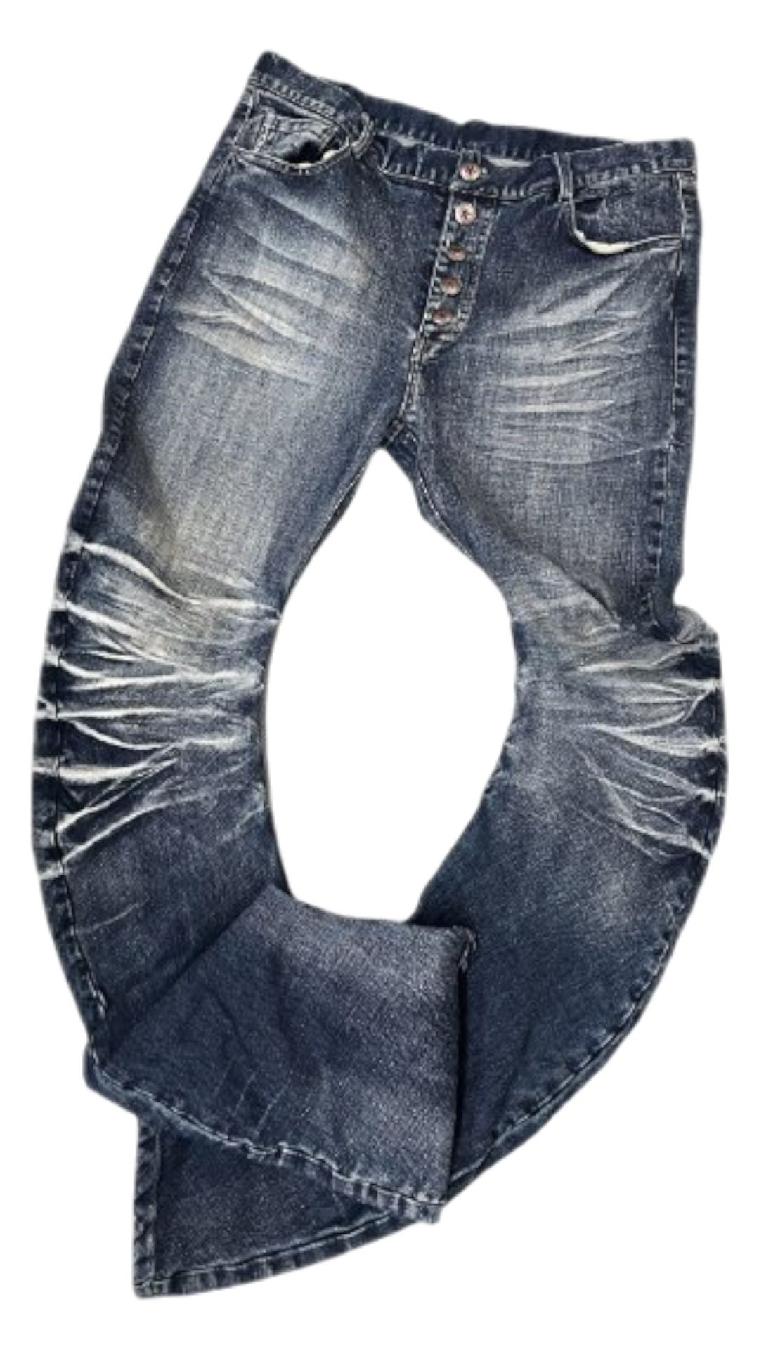 NoE Ripple Crack Flared Jeans