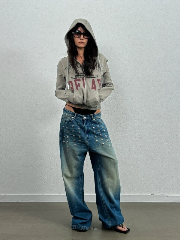 RUDEBRAT Washed Baggy Jeans