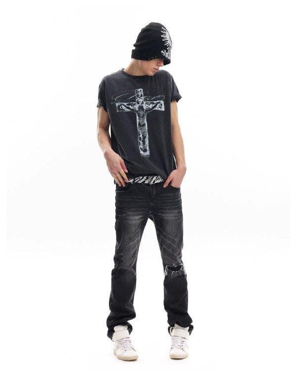 NoE Destroyed Bootcut Jeans - SWAGLAB