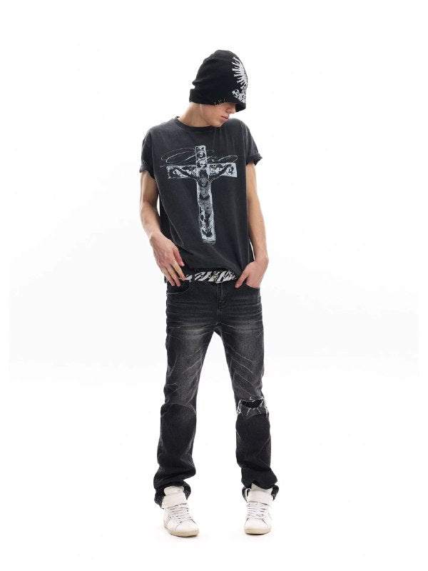 Destroyed Bootcut Jeans