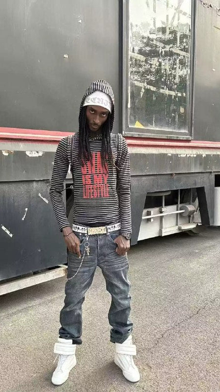 “Swag Lifestyle” Striped hoodie