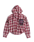 HAS2SONS | 26FW Distressed Plaid Patch Hooded Shirt - SWAGLAB