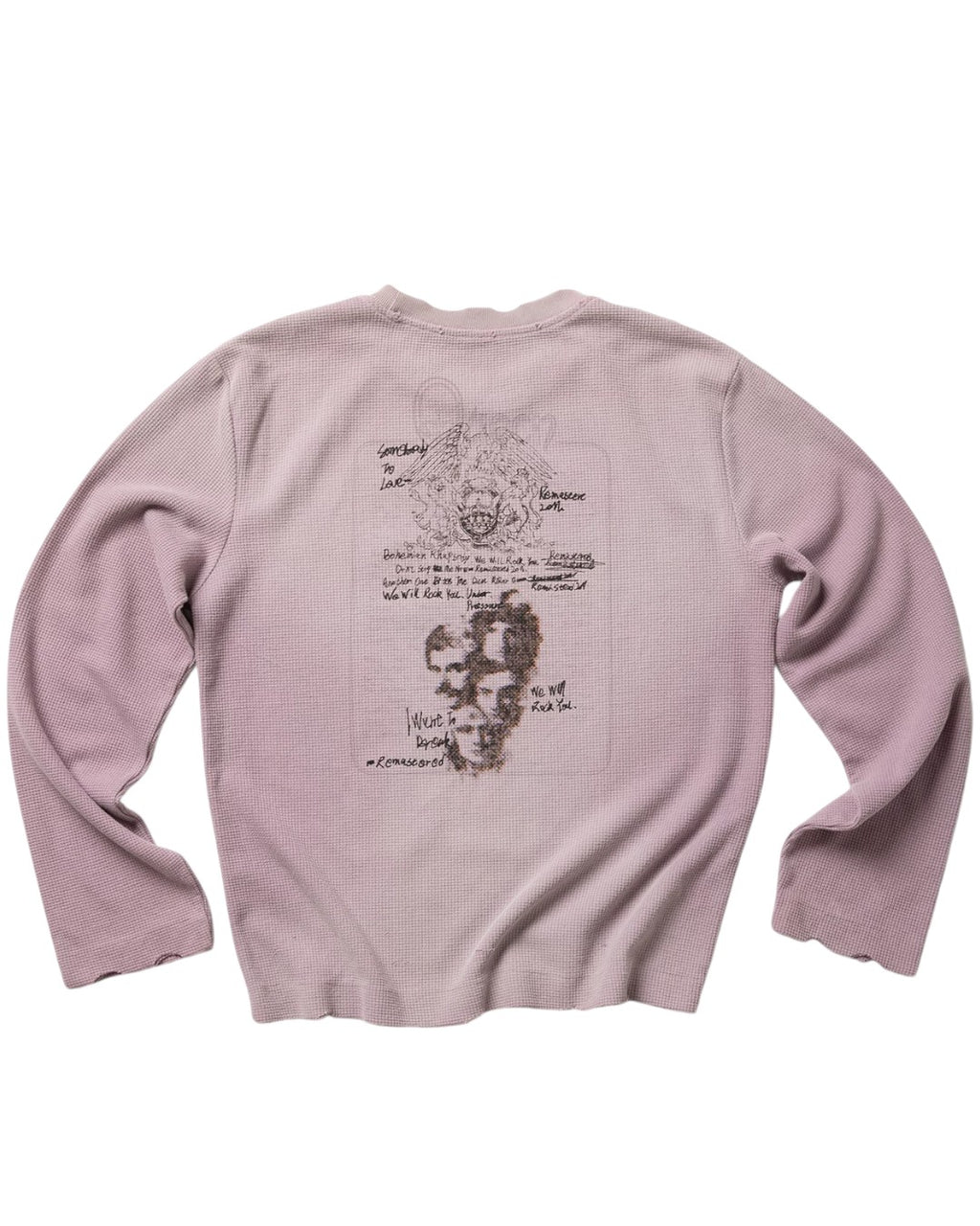 Wenfeng Li 26FW Rock Band Rhinestone Waffle Long-Sleeve Tee - SWAGLAB