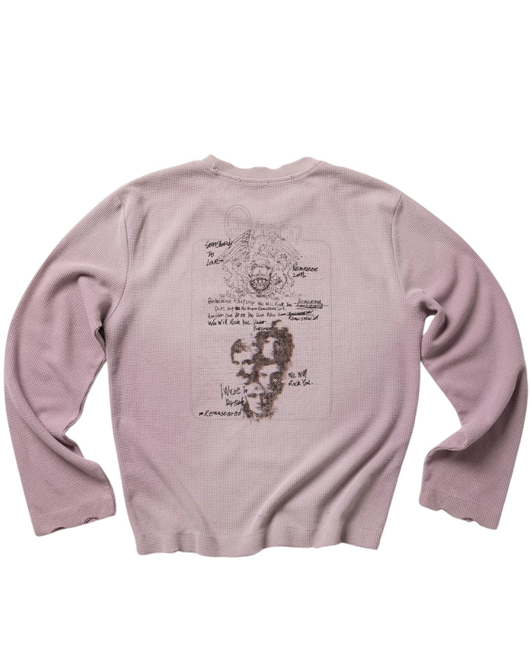 Wenfeng Li 26FW Rock Band Rhinestone Waffle Long-Sleeve Tee - SWAGLAB