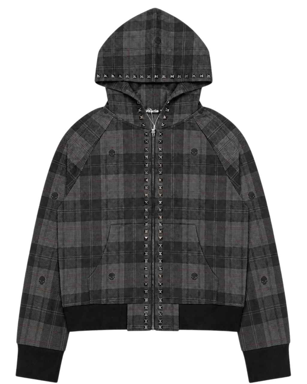 Numb Asia Plaid Zip Hoodie - SWAGLAB