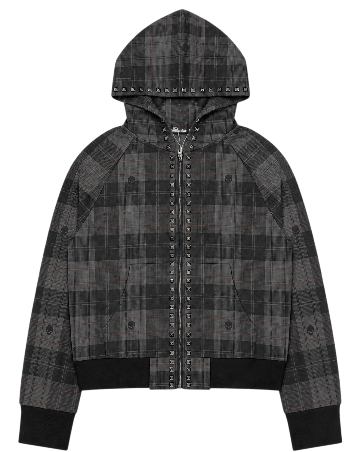 Numb Asia Plaid Zip Hoodie - SWAGLAB