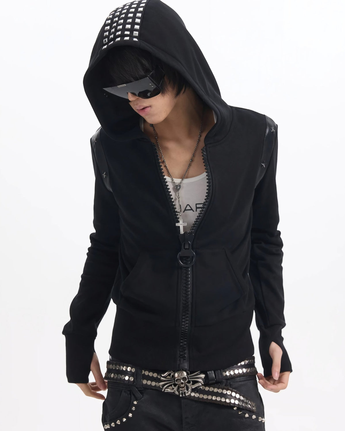 Numb Asia Stud Zip Hoodie - SWAGLAB