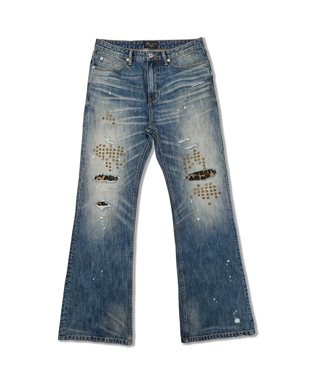 WANNALAB Leopard Flare Denim - SWAGLAB