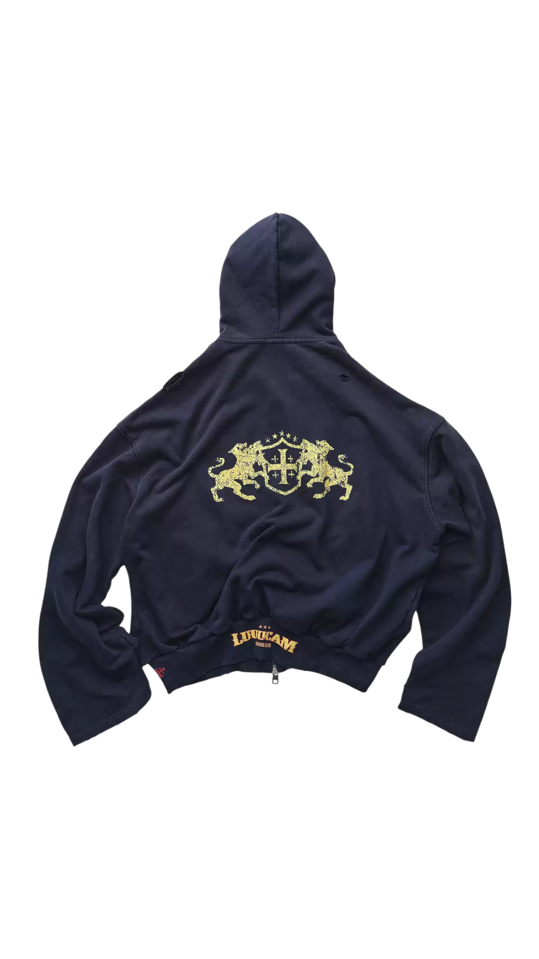 LUUUCAM Washed Blue Zip Hoodie
