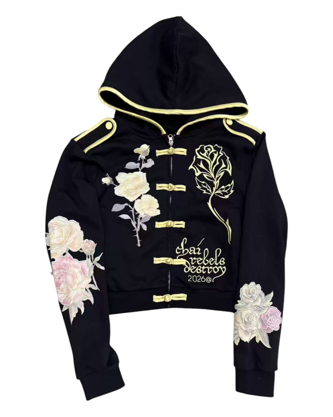 CHAI 26W Frog-Button Zip Hoodie - SWAGLAB