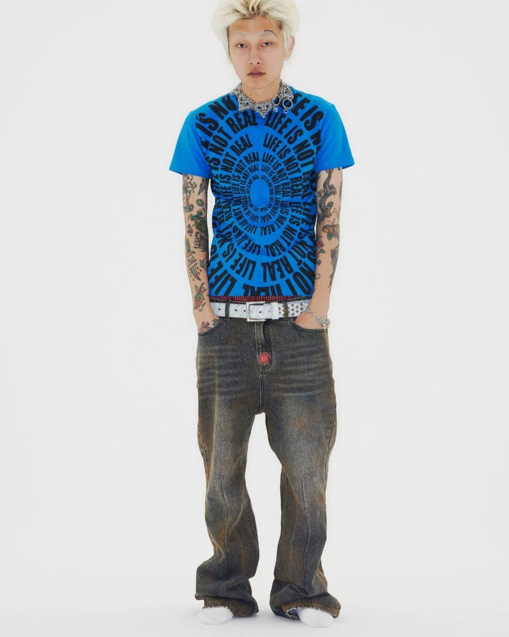 CHAI 24SS False Life Circular Graphic Slim-Fit Tee - SWAGLAB