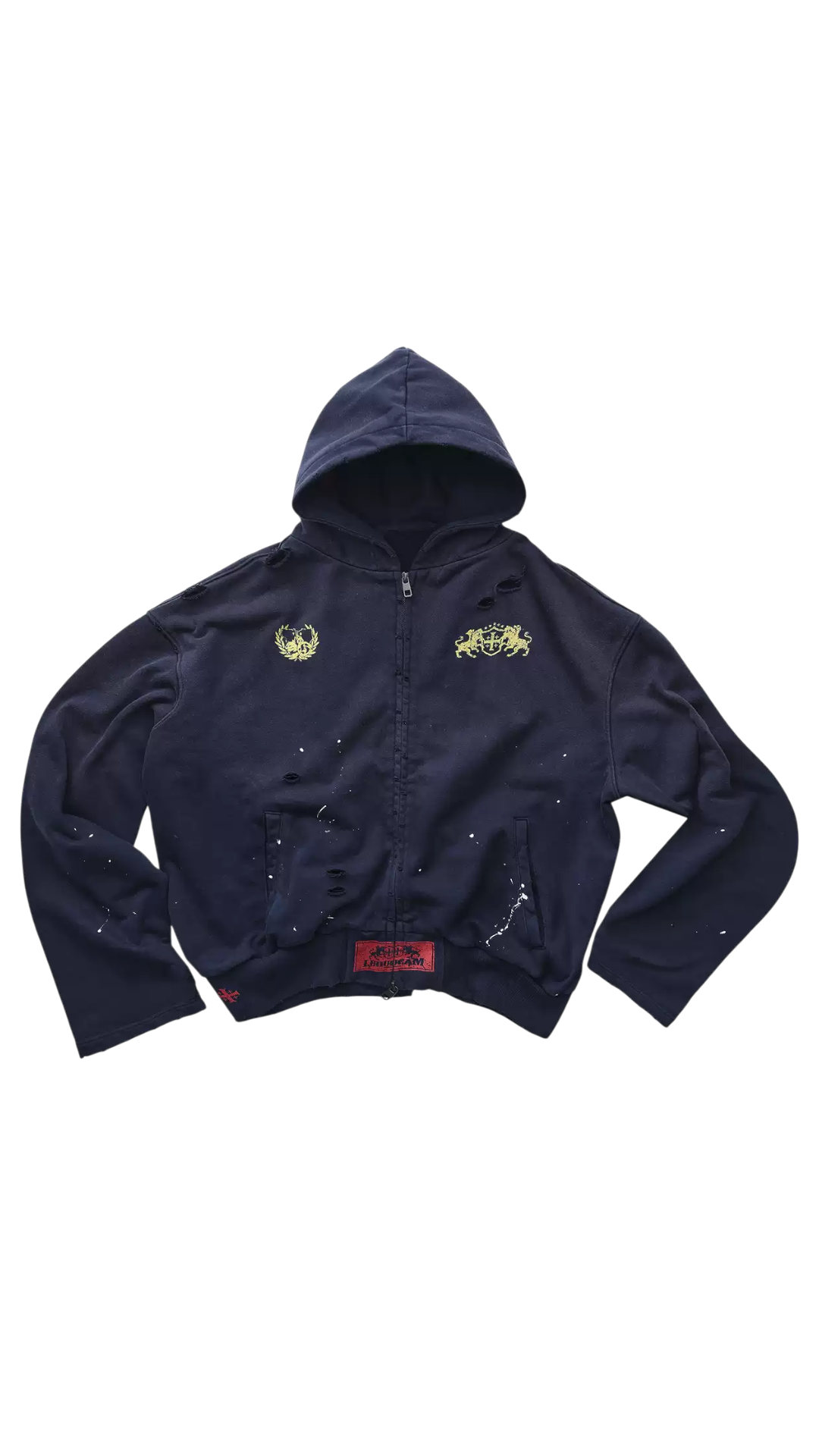 LUUUCAM Washed Blue Zip Hoodie