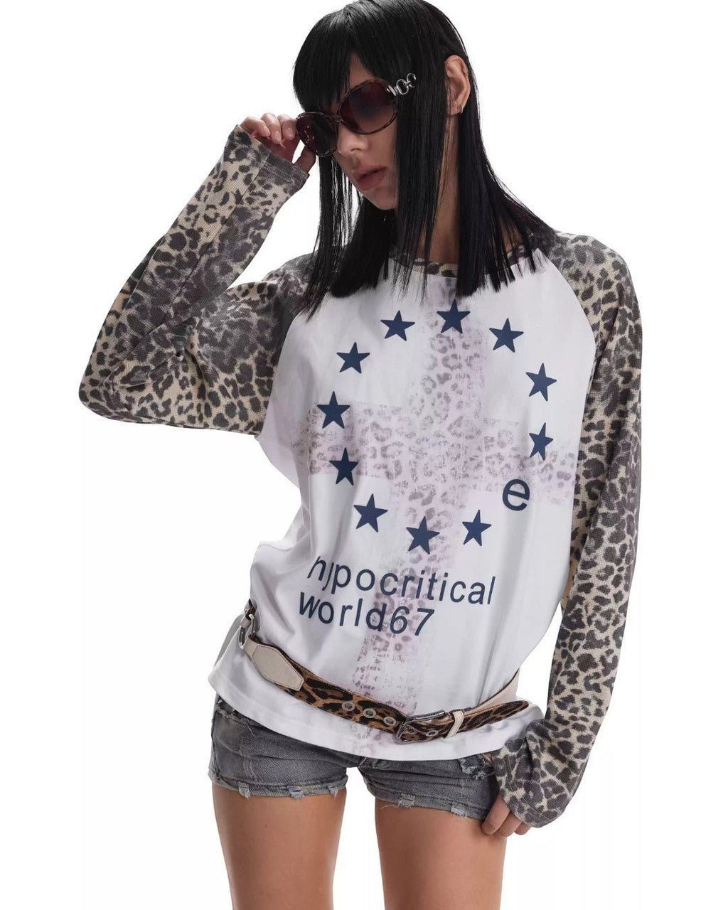 NUMBASIA Leopard Collar Top - SWAGLAB
