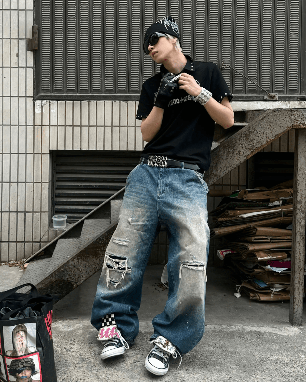 NumbAsia Patch Baggy Jeans - SWAGLAB
