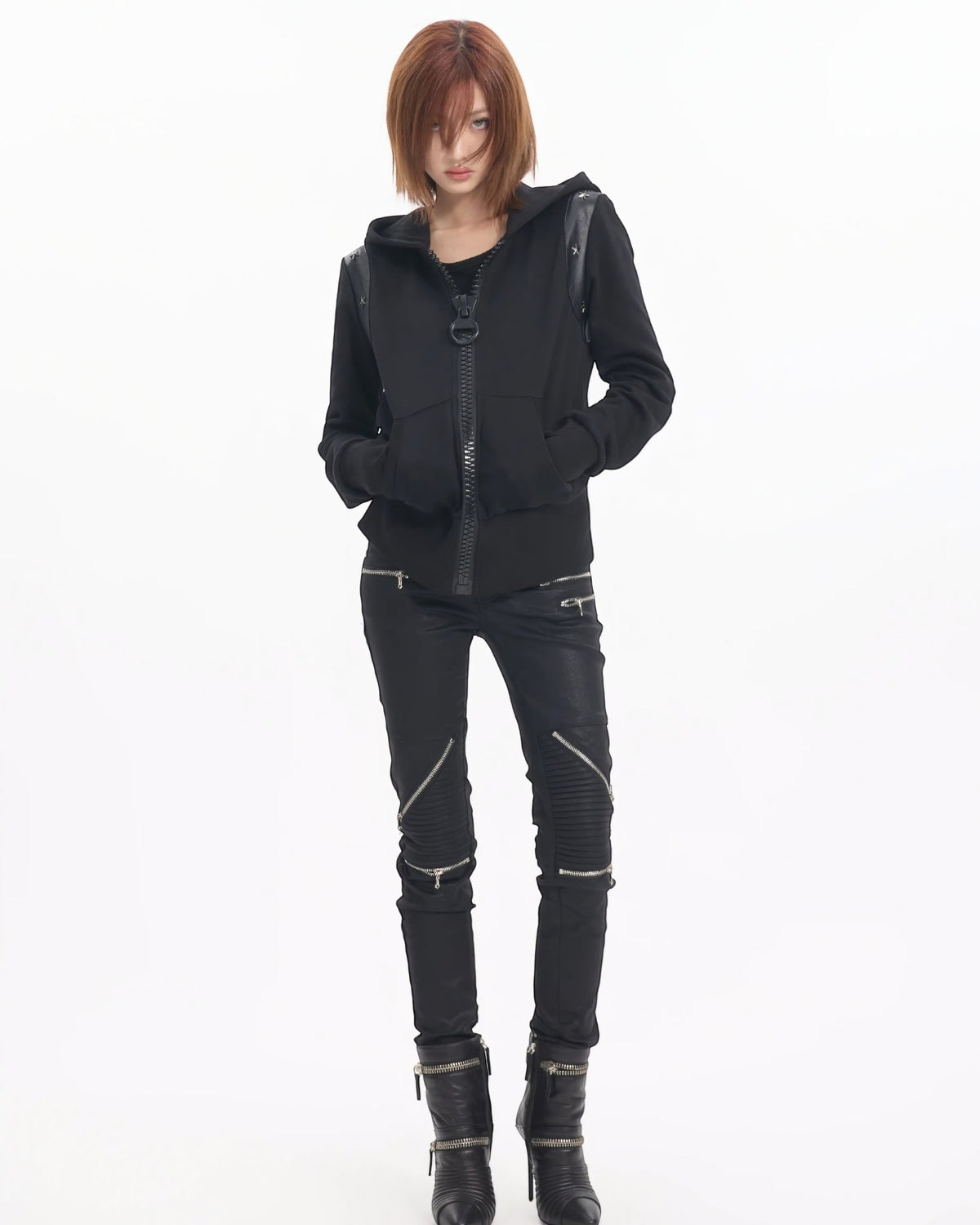 Numb Asia Stud Zip Hoodie - SWAGLAB