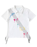 CHAI 26SS Colorful Music Note Embroidered Waffle Polo - SWAGLAB