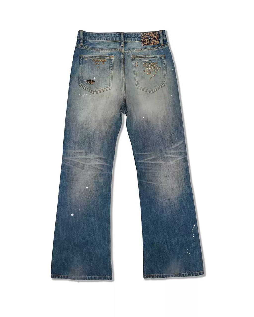 WANNALAB Leopard Flare Denim - SWAGLAB