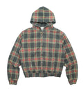 TREclub 26SS Vintage Washed Distressed Red Plaid Zip Hoodie - SWAGLAB