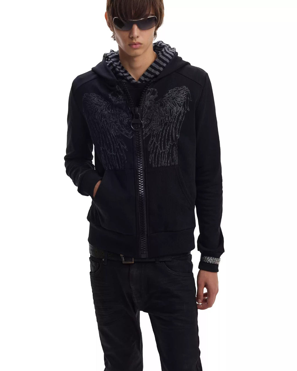 NoE Crown Wings Zip Hoodie - SWAGLAB