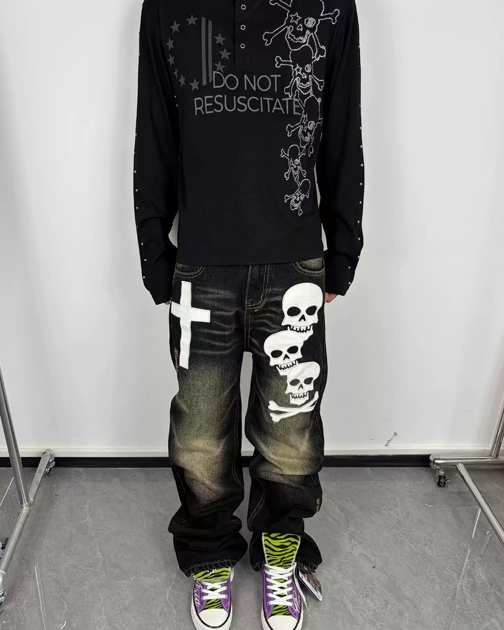 COLDASIA Black Cross Jeans - SWAGLAB