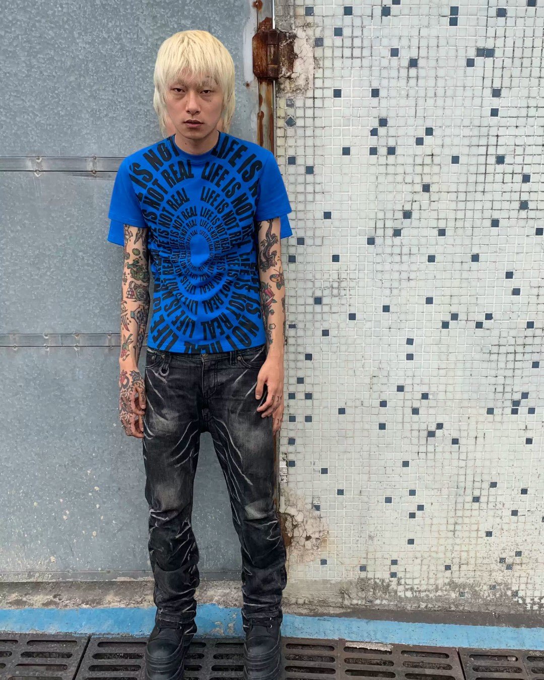 CHAI 24SS False Life Circular Graphic Slim-Fit Tee - SWAGLAB