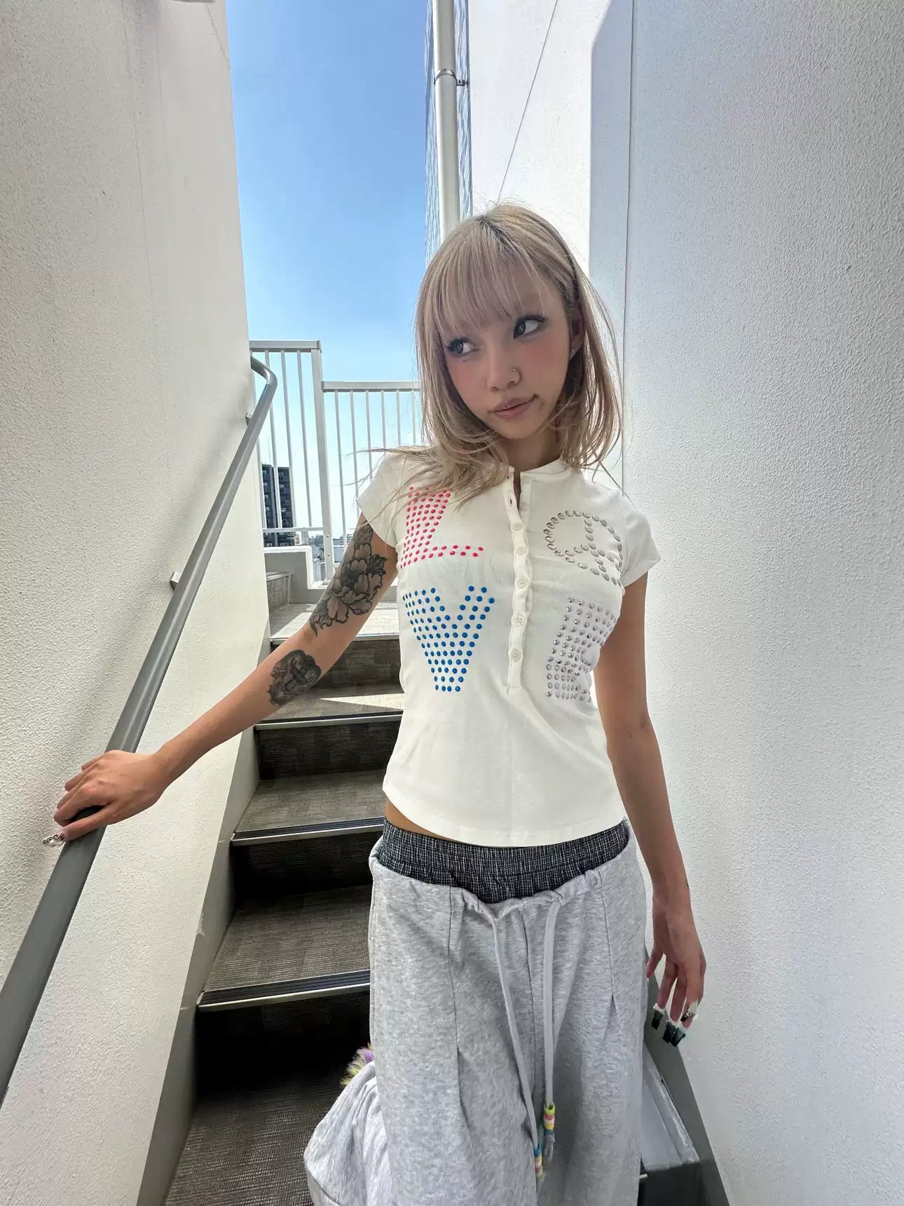 Love Henley Baby Tee