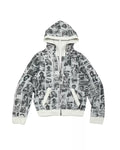TREclub 26AW Newspaper Portrait All Fleece Zip Hoodie - SWAGLAB