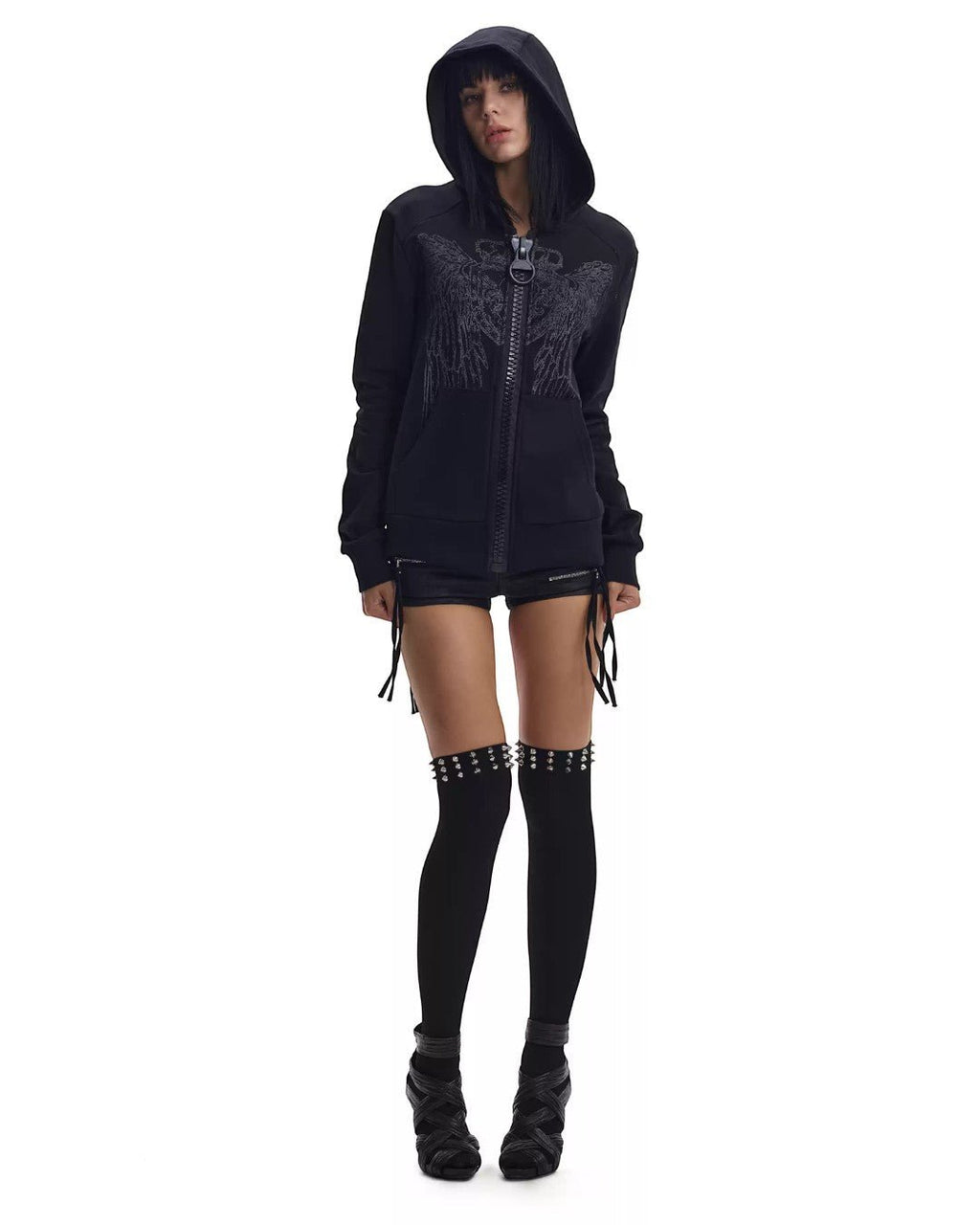 NoE Crown Wings Zip Hoodie - SWAGLAB