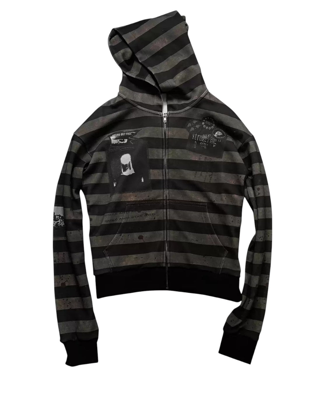 WASE | Rust Portrait Striped Zip Hoodie - SWAGLAB