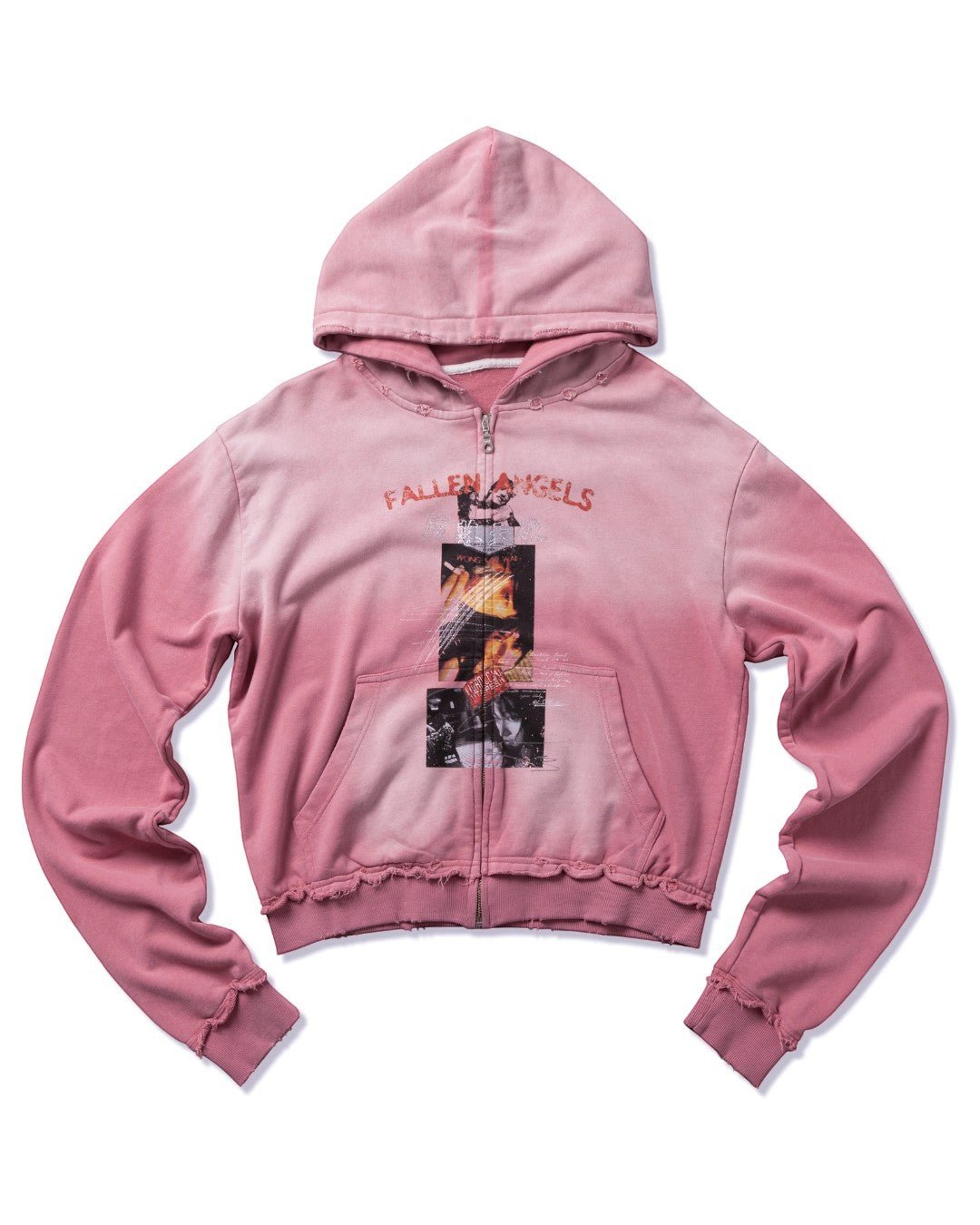 Wenfeng Li 26AW Fallen Angels Washed Graphic Zip Hoodie - SWAGLAB