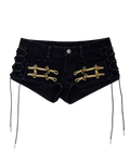 STARTEXCEEDEND Black Toggle Mini Shorts