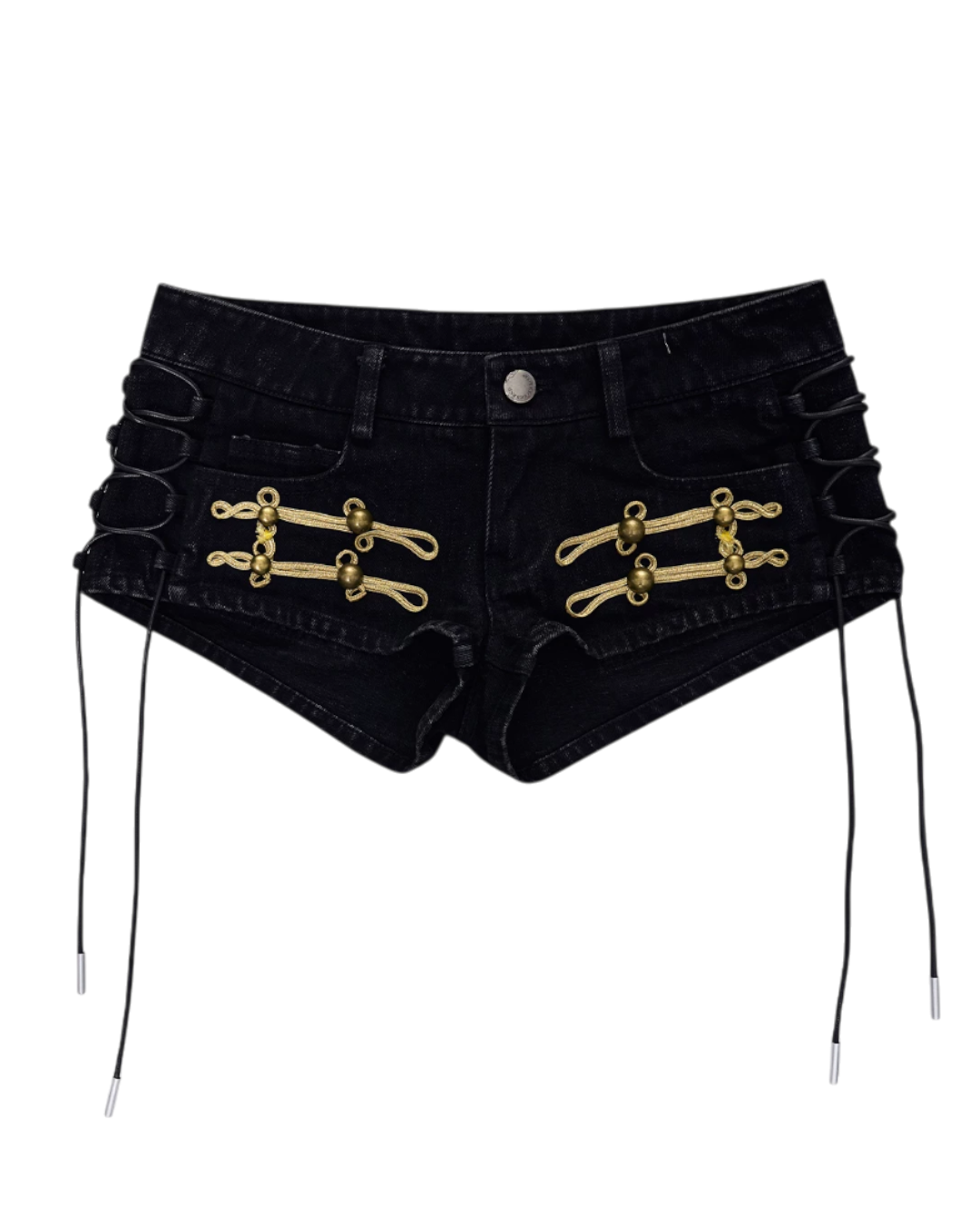 STARTEXCEEDEND Black Toggle Mini Shorts