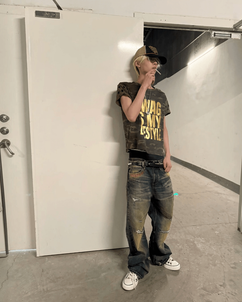 AG Distressed Straight Jeans - SWAGLAB